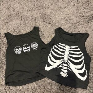 Black Skeleton and Skulls Tank Tops